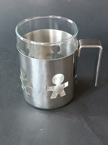 Mug alessi verre et inox - alessi,